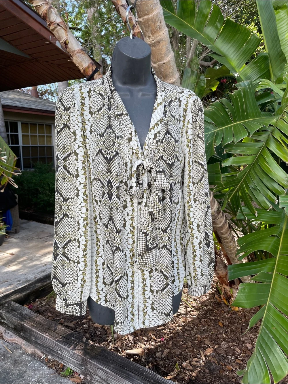 j.Crew snakeskin bowfront button-down shirt